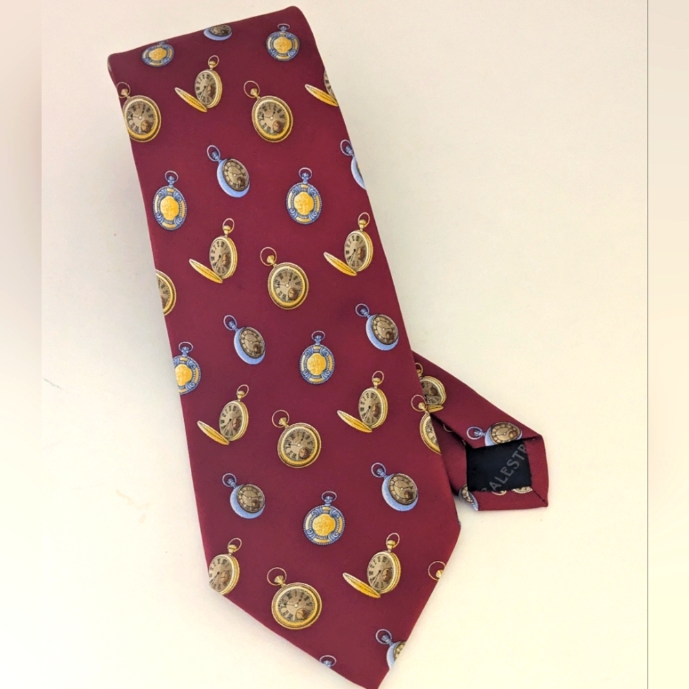 Renato Balestra 100% Silk Pocket Watch Italian Tie